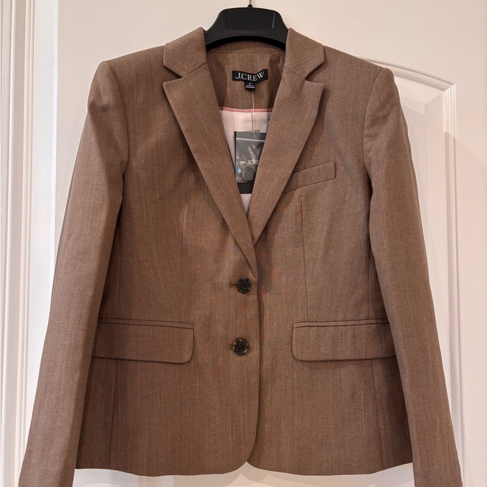 NWT JCrew Petite École blazer in Italian studio wool, Camel